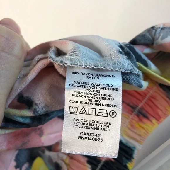 Loft Watercolor Floral Maxi Skirt Sz M Ruffled Tiered Hem Romantic Feminine Boho - Picture 7 of 8